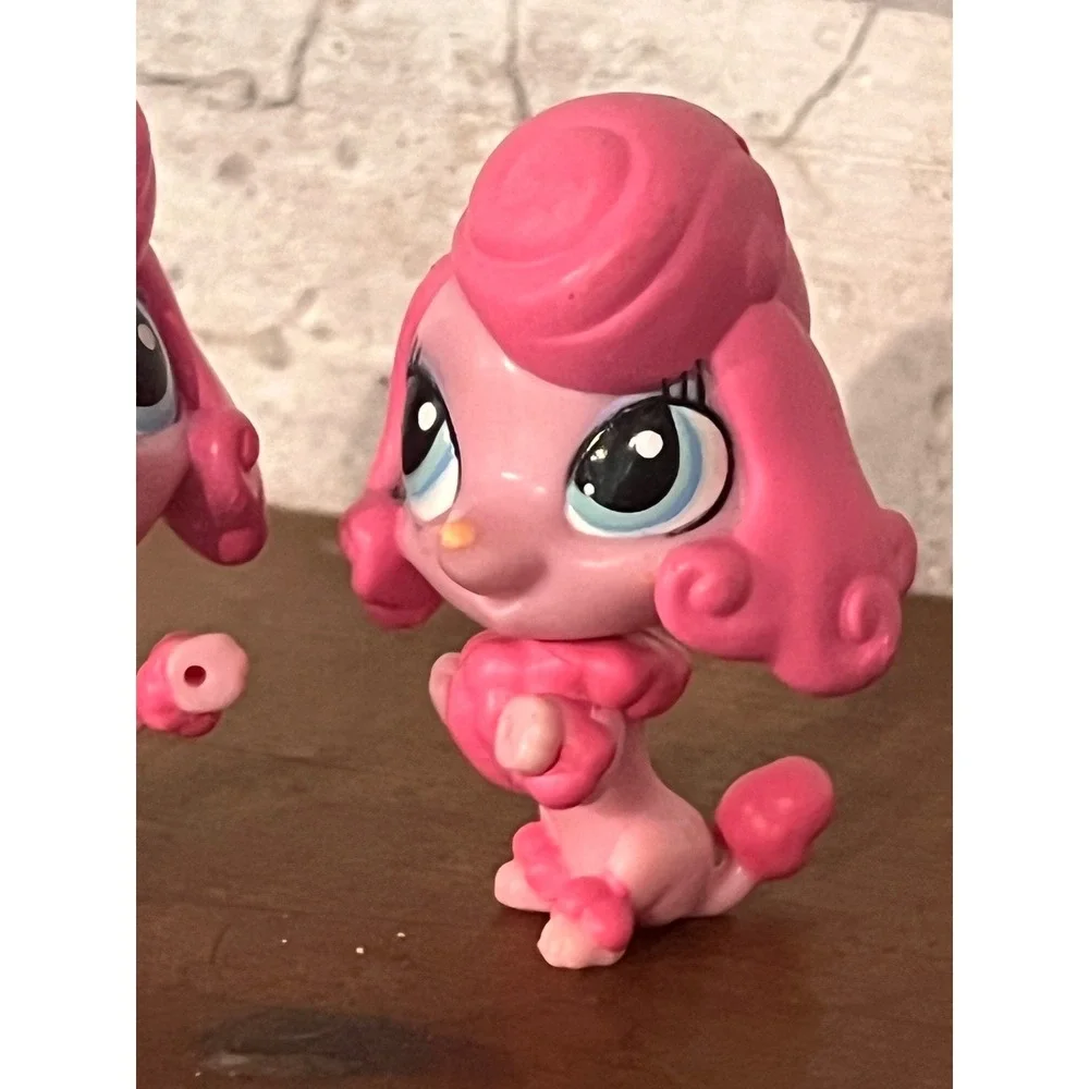 Set‎ Of 2 Littlest Pet Shop LPS Hasbro Glitzy Gaynor Poodle #3847 Pink Puppy Dog